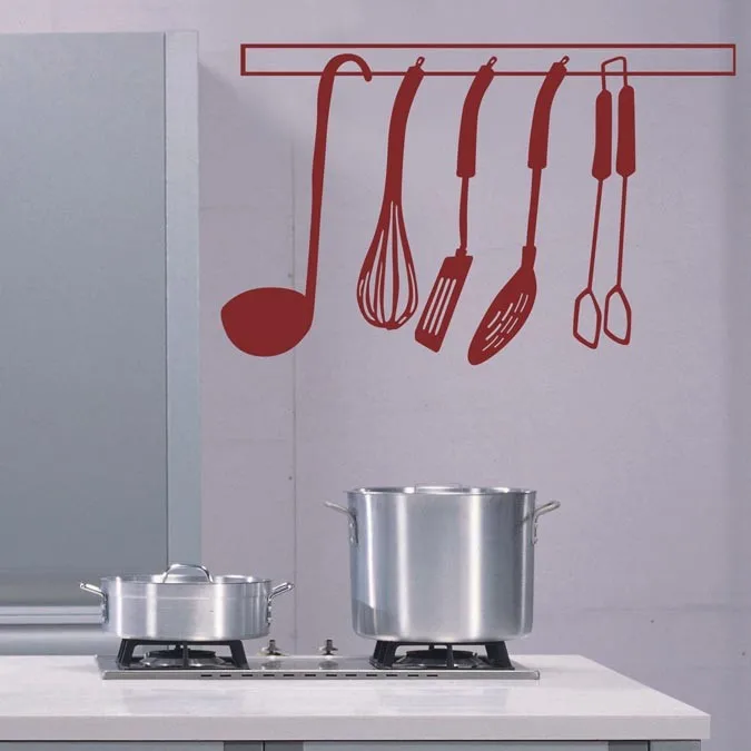 DIY Креативные кухонные настенные наклейки домашняя декоративная вилка и ложка