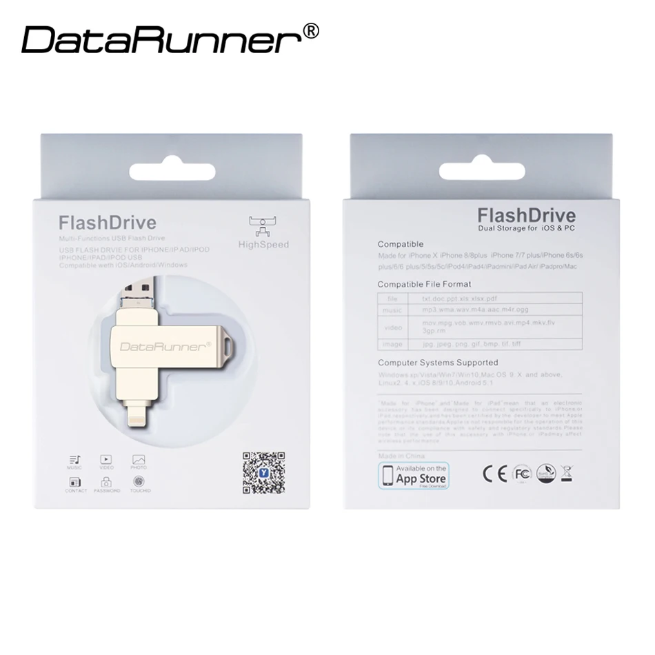 DataRunner USB Flash Drive Pen Drive 32GB 64GB 128GB USB Stick 8GB 16GB Cle USB 3.0 Pendrive for iPhone 14 Pro/13/12/11/XS Max images - 6