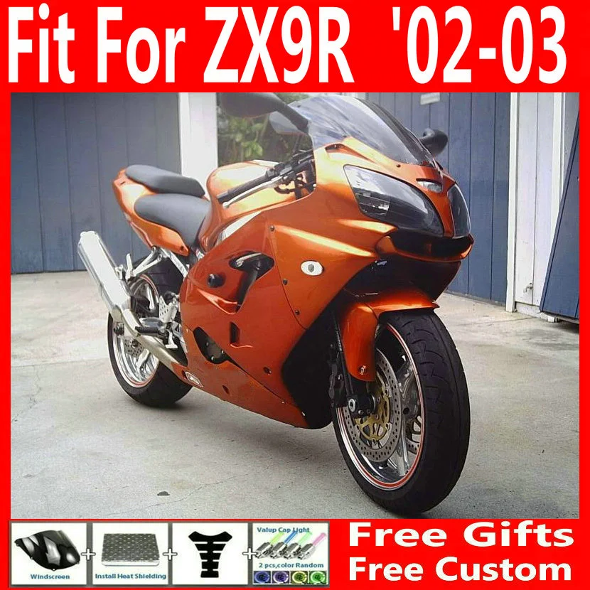 

Bodywork plastic fairing kit for Kawasaki Ninja ZX9R 02 03 orange fairings set ZX9R 2002 2003 VB41