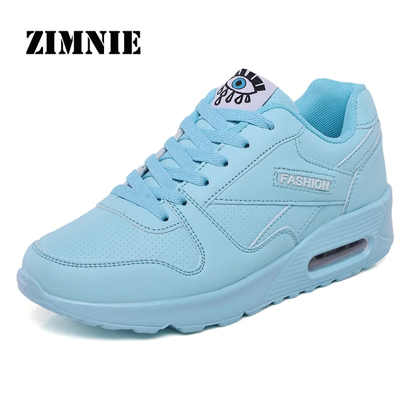 Sky Blue ZIMNIE, большие размеры 35-44, женская обувь из искусственной кожи, обувь для бега, летняя, дышащая, светильник, мягкая, для спорта на открытом воздухе, для ходьбы, бега, кроссовки - Цвет: Sky Blue