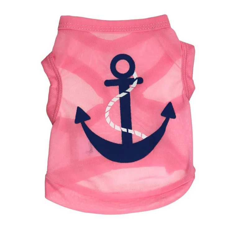 Одежда для питомцев собачий Костюмы полиэстера синего цвета с рисунком якоря