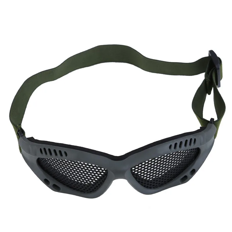 Army Green Регулируемый эластичный пояс для взрослых, тактические очки с металлической сеткой, для спорта на открытом воздухе, туризма, работы, защиты глаз, одежда, товары для безопасности - Цвет: Army Green