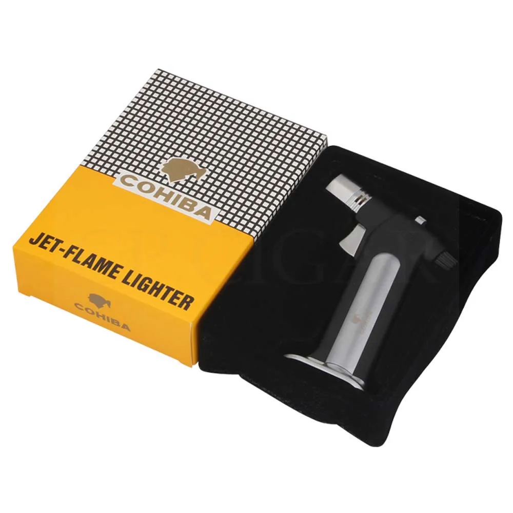 COHIBA настольная Зажигалка для сигар ветрозащитная газовая 1 фонарь струйные