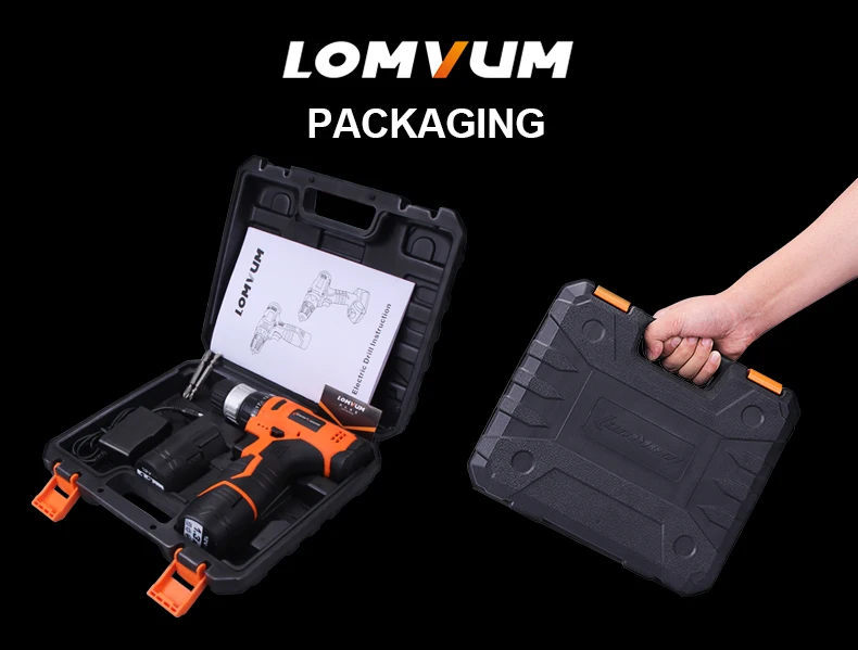 Lomvum 12 В беспроводные Электрические сверла двойной скорость ручной отвертка Электрический инструмент литий-ионных батарей