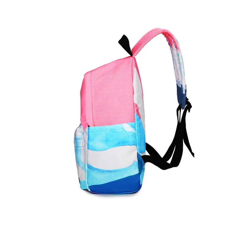 Женский холщовый школьный рюкзак с розовым принтом Школьный школьные сумки для