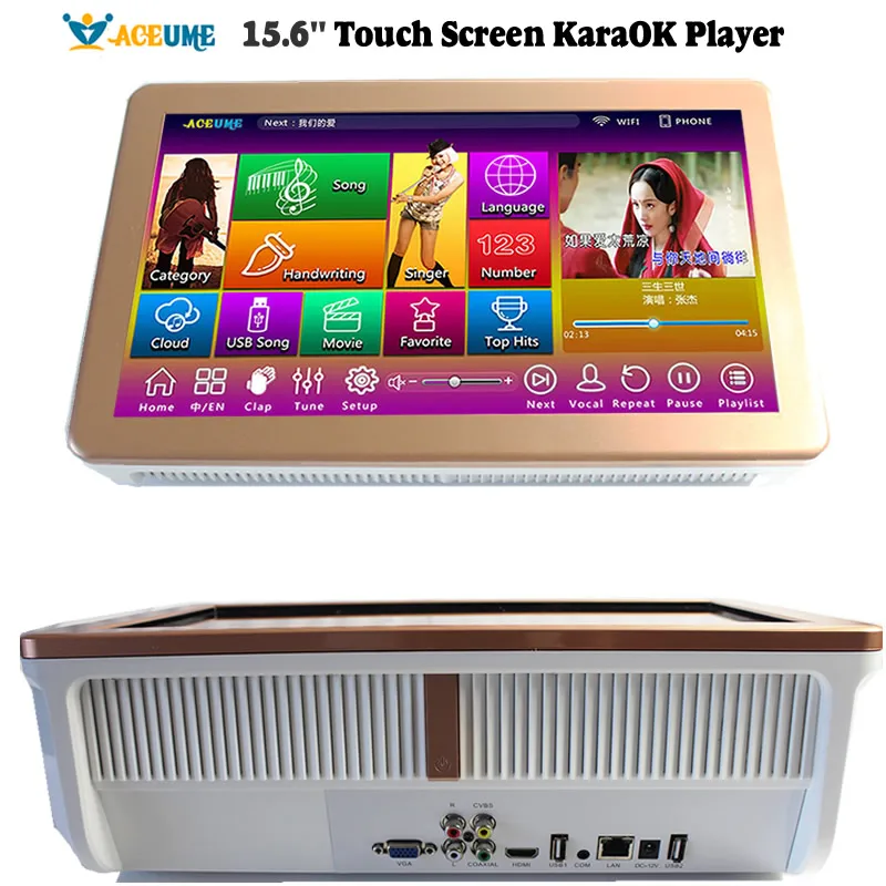 4 ТБ HDD 52K Khmer английские песни сенсорный экран караоке плеер 15 дюймов рабочий стол