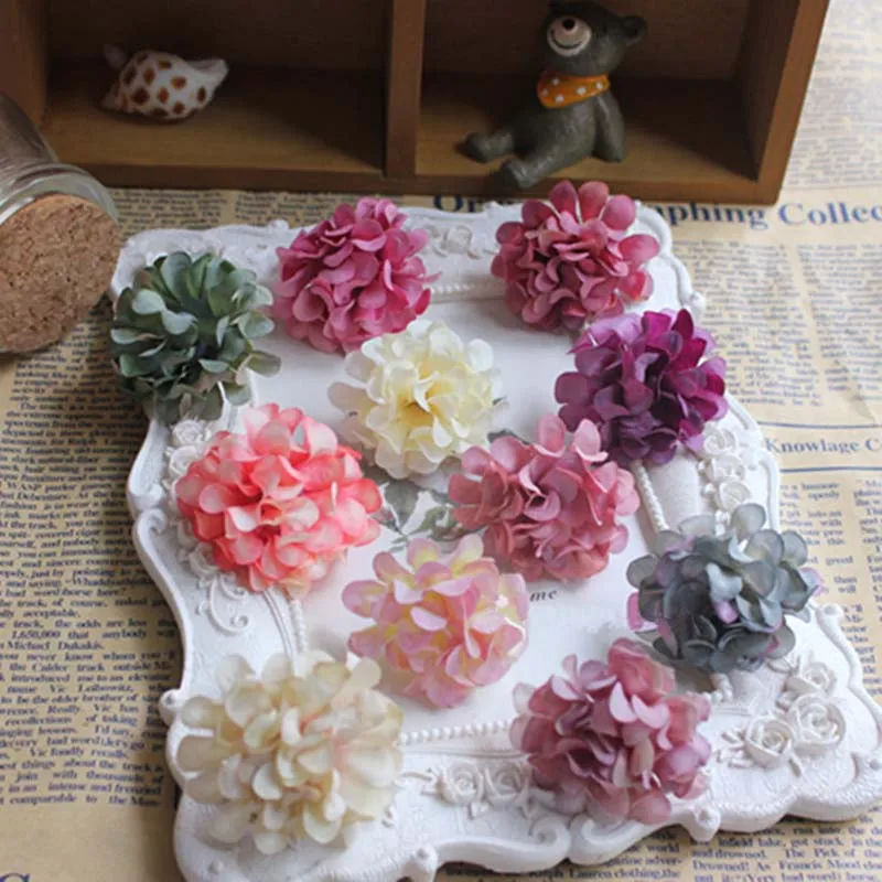 

Dia.4CM Head,60PCS Fake Chrysanthemum Artificial Silk Small Hydrangea Heads,DIY Decoration Accessories,Wedding Wrist Corsage