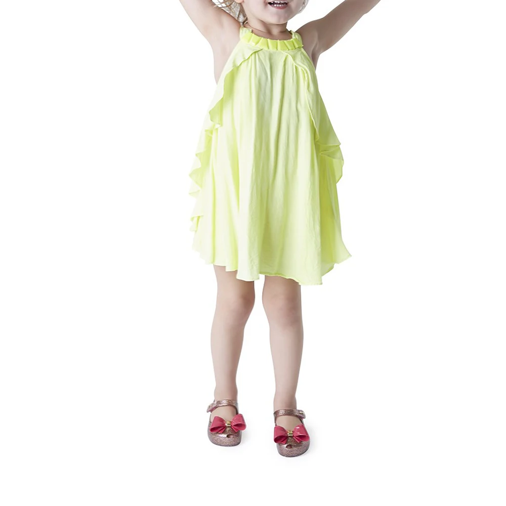 Mini Melissa Ultragirl/Новинка года; летние Пластиковые туфли для девочек с бантом; нескользящие сандалии; Детские пляжные сандалии Melissa для малышей