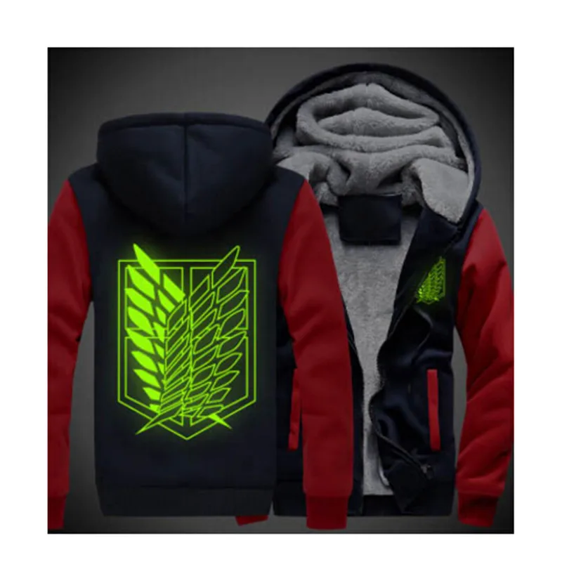 Новые зимние куртки и пальто Атака Титанов толстовка аниме светящиеся толстовки