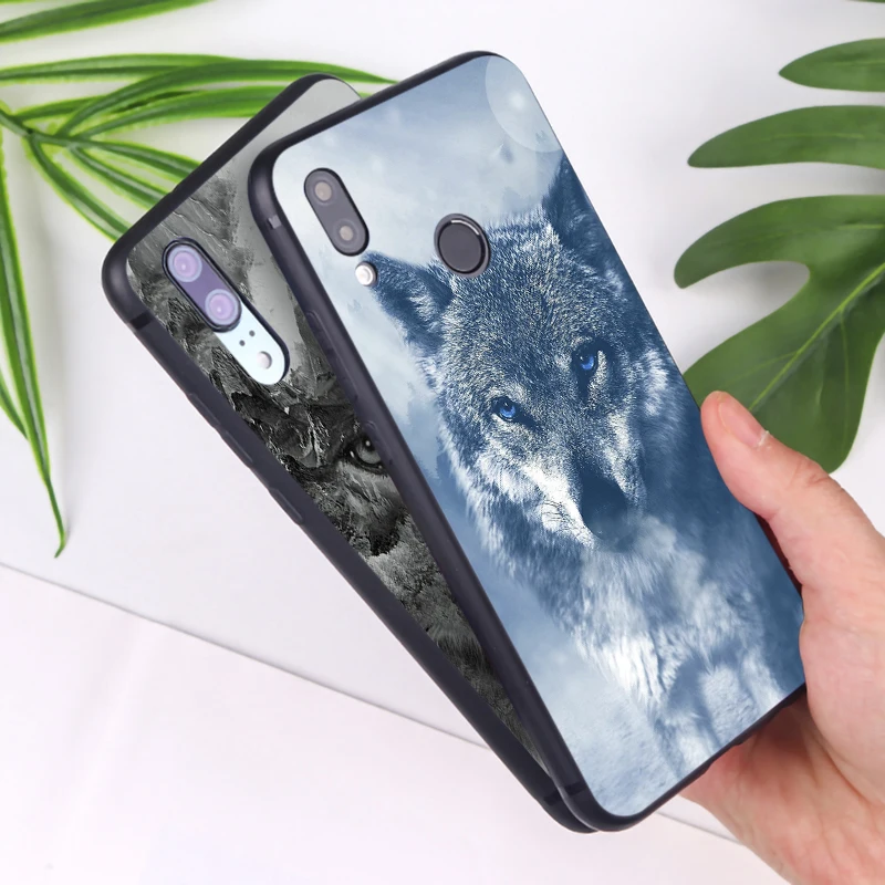 Snow wolf hard animal moon cute Soft Silicone Phone Case for xiaomi redmi note 7 k20 pro 5 6 4x 7a |
