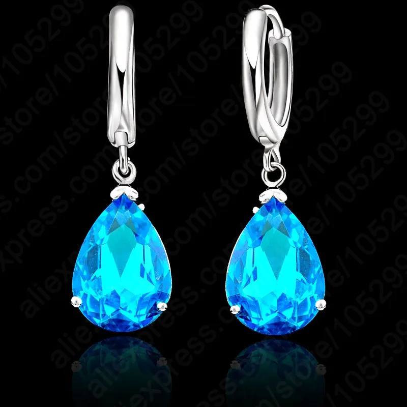 Женские серьги подвески с фианитами серебро 925 пробы 9 цветов|jewelry earring cards|jewelry