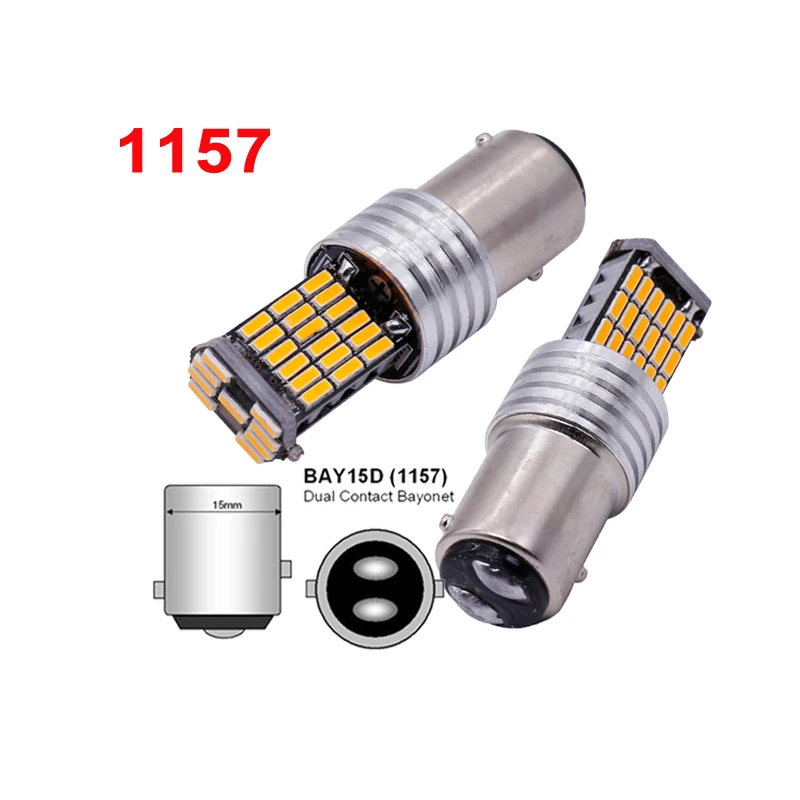 2 шт. P21W 1156 Ba15s светодиодный светильник Canbus без ошибок 1157 Bay15d указателя поворота 12