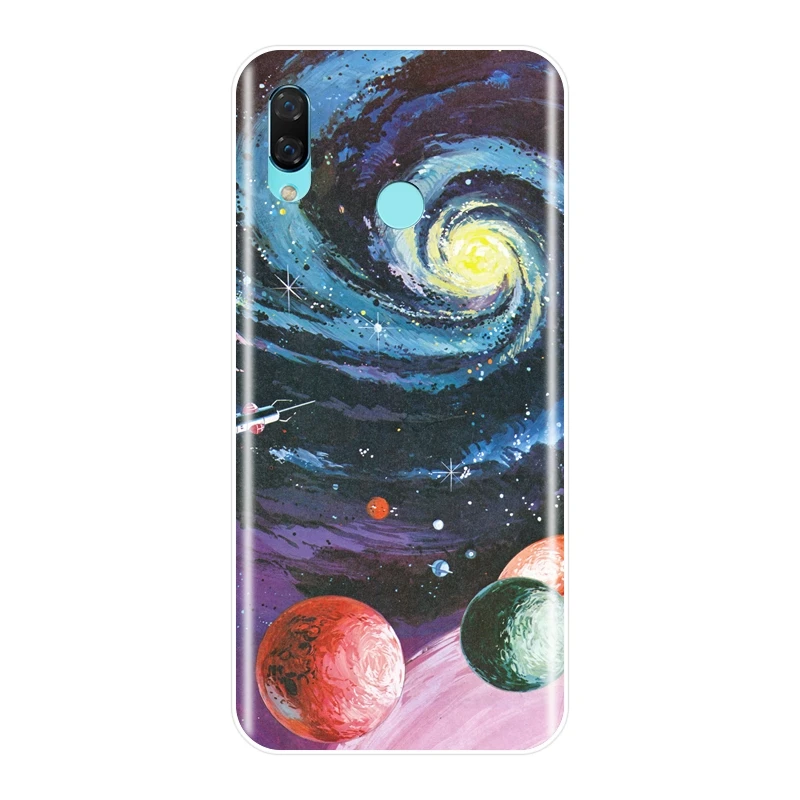 Phone Case Silicone For Huawei Nova 2i 2 Lite Plus 3 3I 3E Art Space Star Moon Soft Back Cover Smart 2017 | Мобильные телефоны и