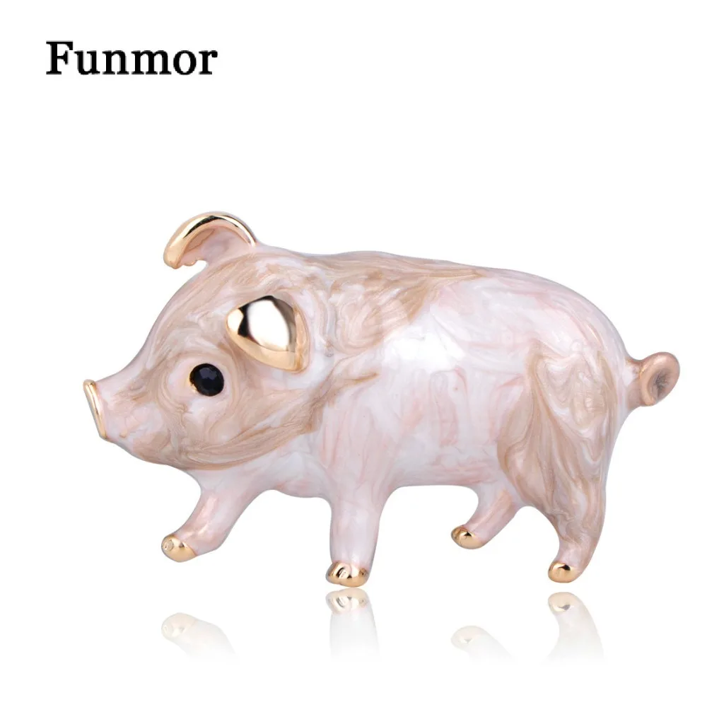 FUNMOR Kawaii Маленькая Свинья Форма Броши для женщин Новогодний подарок одежда