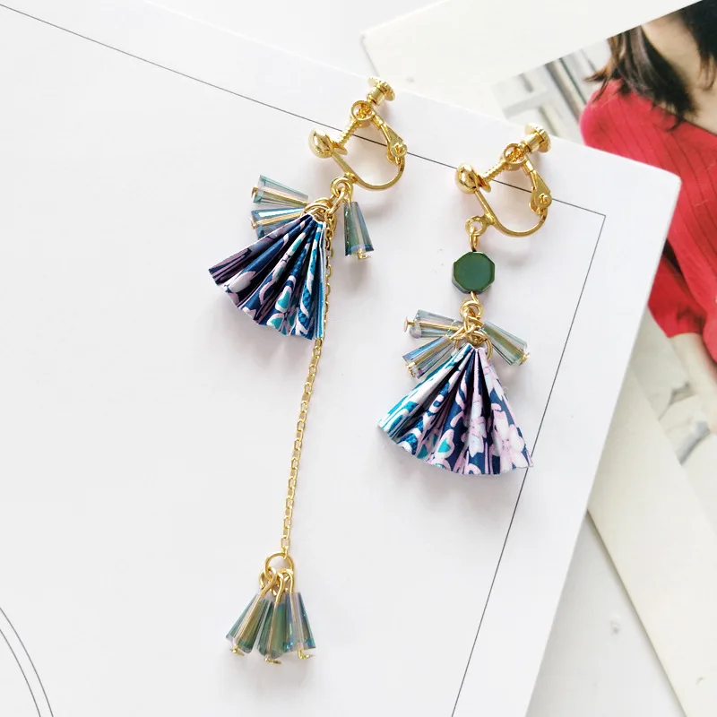DoreenBeads Мода Zephyr висячие серьги красочные бусины вентиляторы кулон Модные ассиметричные серьги для женщин подарок, 1 пара