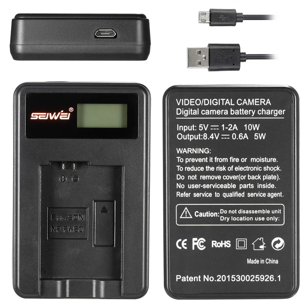 NP FW50 2 Упак. 7 4 V 1500mAh литий ионный аккумулятор с ЖК зарядным устройством USB для Sony