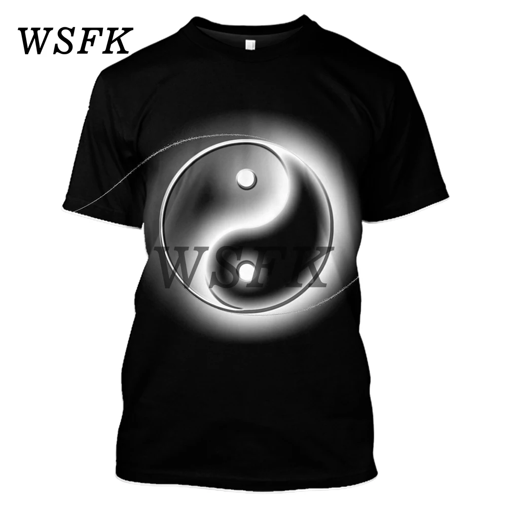 WSFK nouveau populaire Tai Chi commerage figure hommes а manches courtes impression 3D Рю Повседневная футболка de