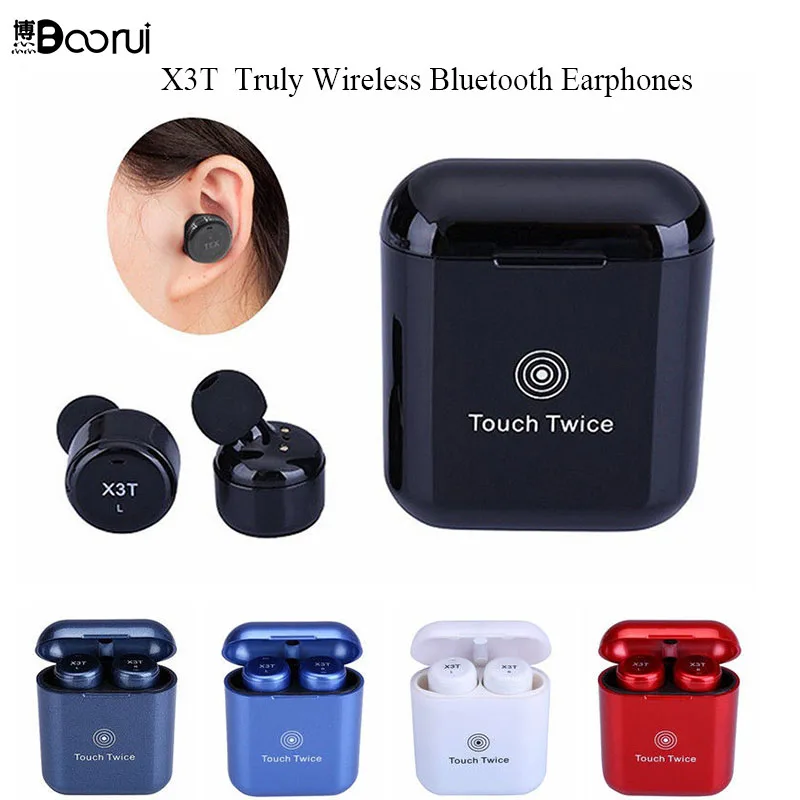 BOORUI X3T сенсорный контроль истинные беспроводные Bluetooth наушники TWS X3T мини стерео бас спортивные наушники с зарядным чехлом