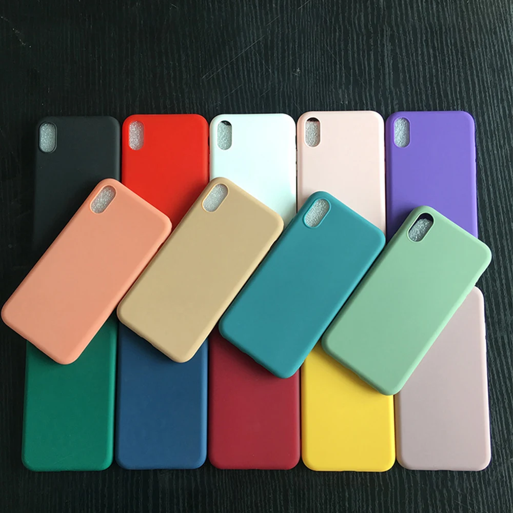 Яркий матовый цветной чехол для iPhone 7 XR X XS max мягкий силиконовый из ТПУ 8 Plus 6 6s Xs