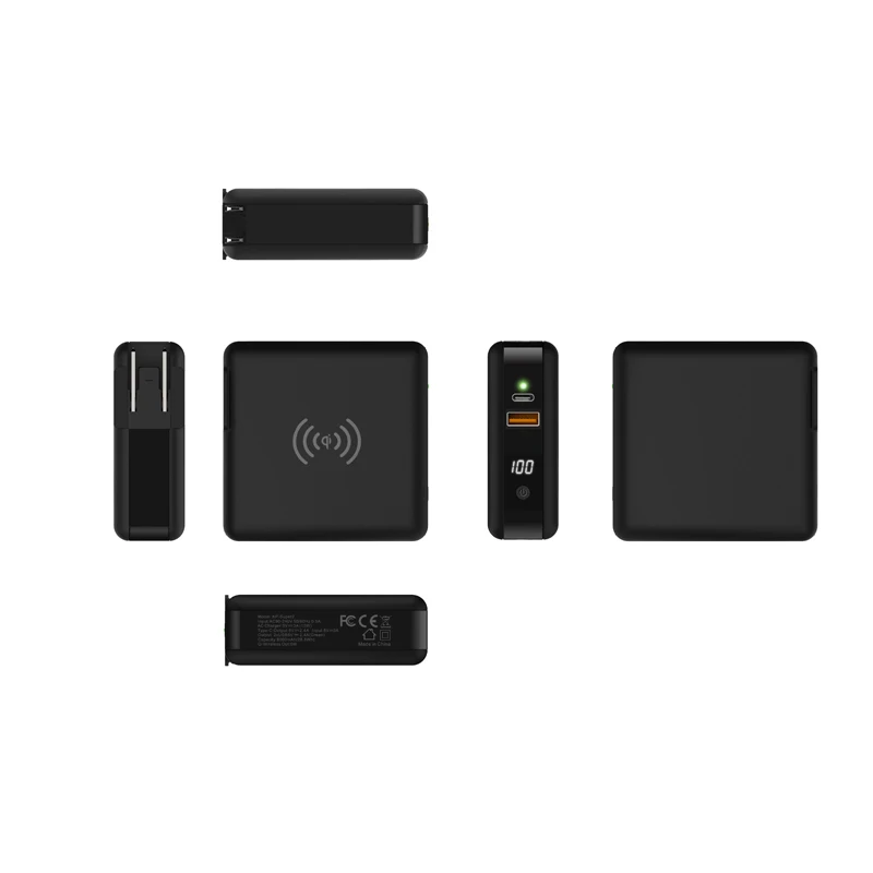 Vogek 3 в 1 power Bank 10 Вт Беспроводное зарядное устройство для iPhone Sumsung зарядное устройство для путешествий 18 Вт PD type-c зарядное устройство для MacBook зарядного устройства