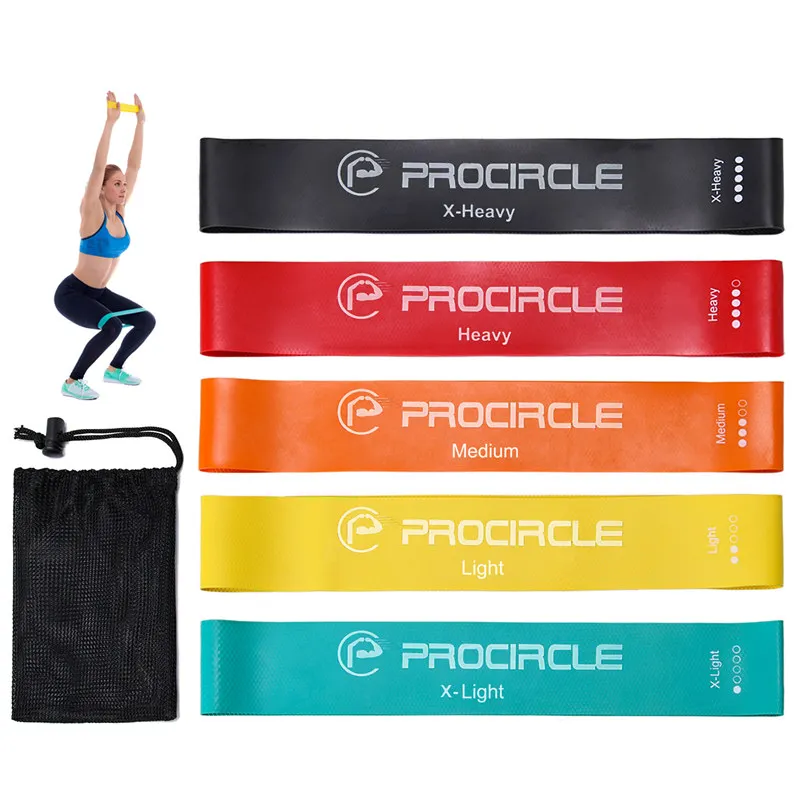 Procircle 4 шт. замкнутый ремень сопротивления набор упражнений фитнес Группа для физиотерапии/Пилатес/силовые тренировки