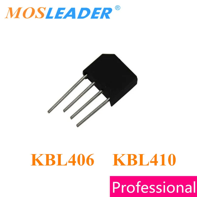 Высокое качество Mosleader KBL406 KBL410 DIP4 100 шт. KBL-406 4A 600 В 1000 1КВ | Электроника