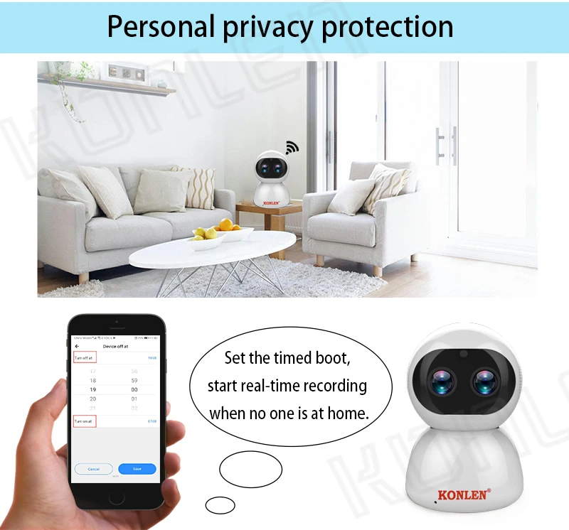 Ip-камера KONLEN PTZ, wifi, двойной объектив, 2MP, автоматическое отслеживание, зум, 1080P HD, для дома, для домашних животных, CCTV, облачная, ИК, умная, ipcam, беспроводная
