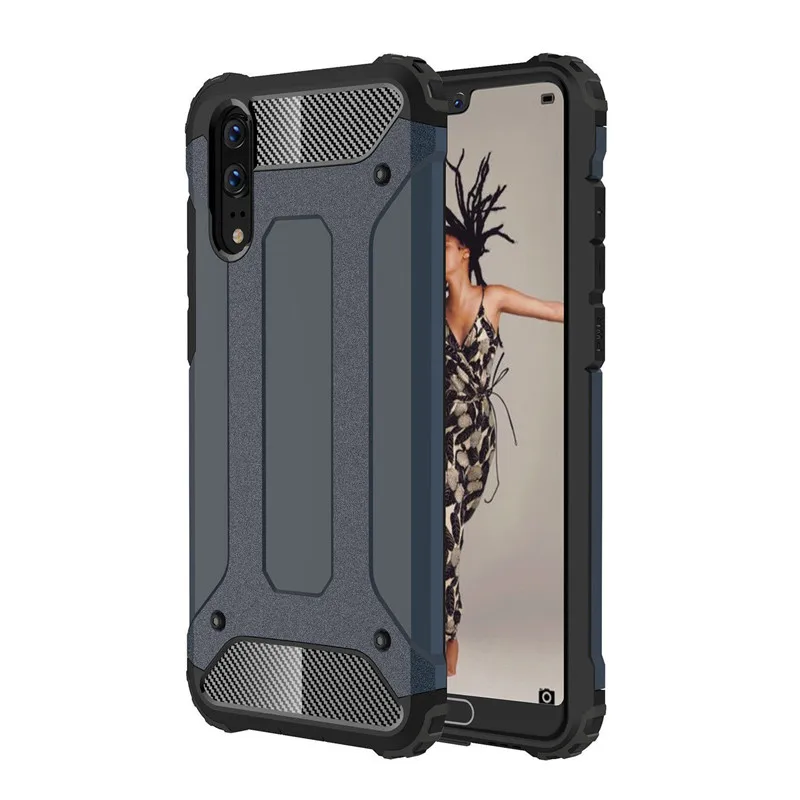 Роскошный прочный защитный чехол для телефона Huawei P20 Pro гибридный Жесткий ПК + ТПУ