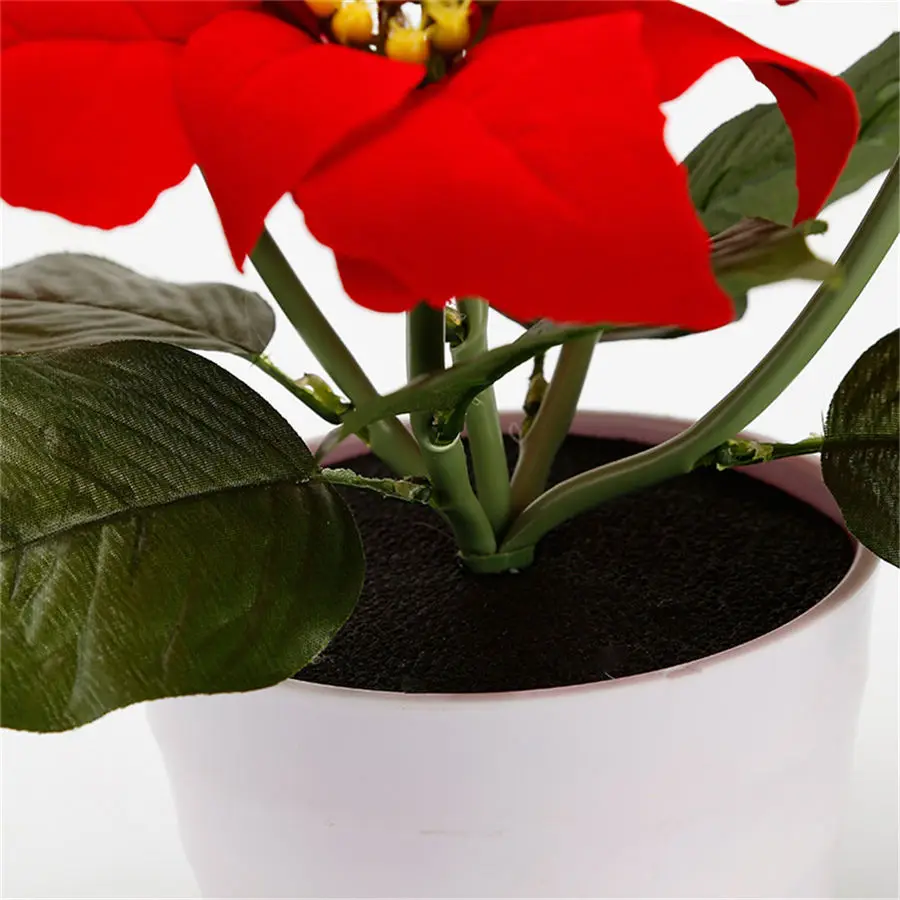 Рождественская Солнечная красная Цветочная лампа светодиодная бонсай Прямая