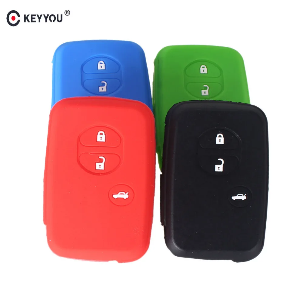 KEYYOU силиконовый чехол ключ автомобиля подходит для Toyota Corolla Vios RAV4 Land Cruiser Highlander 3 пуговицы|buttons buttons|buttons 3button for