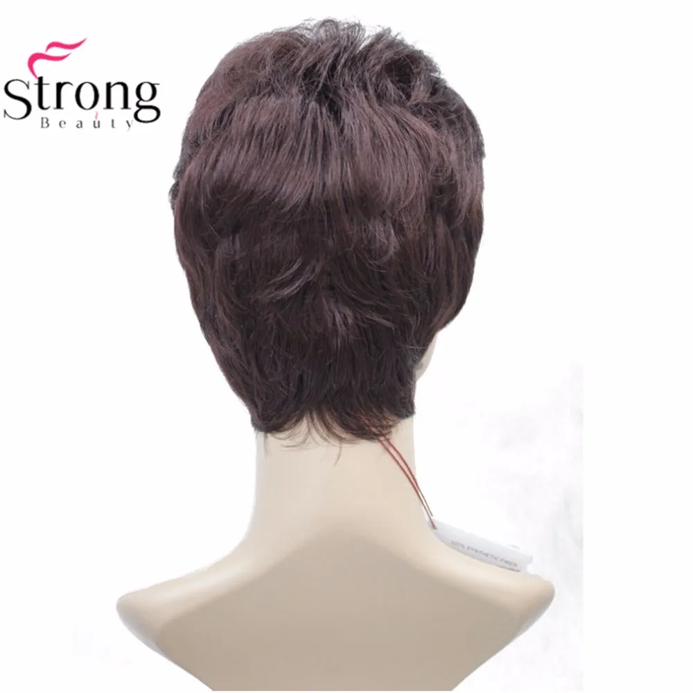 StrongBeauty женский синтетический парик черный/Блонд короткие прямые волосы натуральные парики