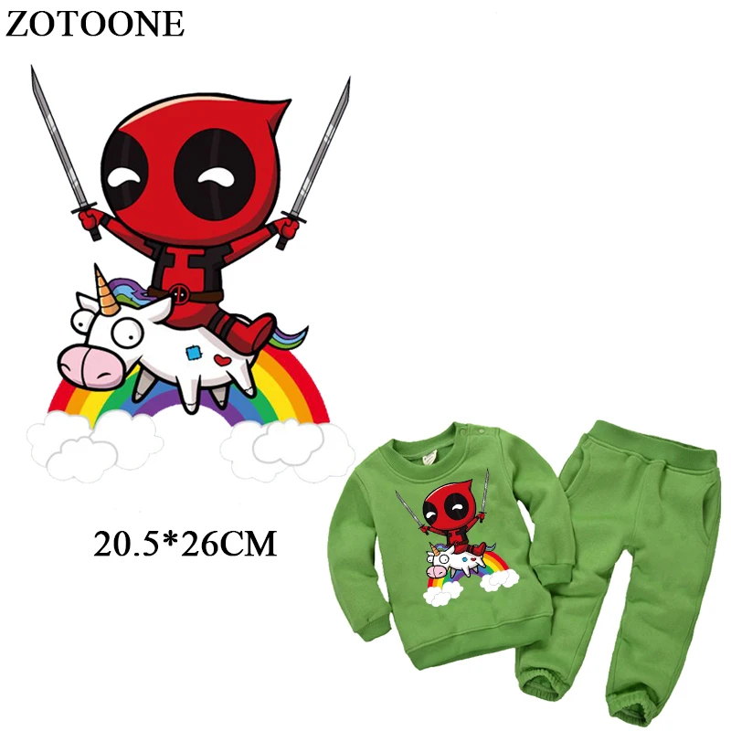 ZOTOONE Железный мультфильм единорог Радуга патчи для детской одежды теплопередача