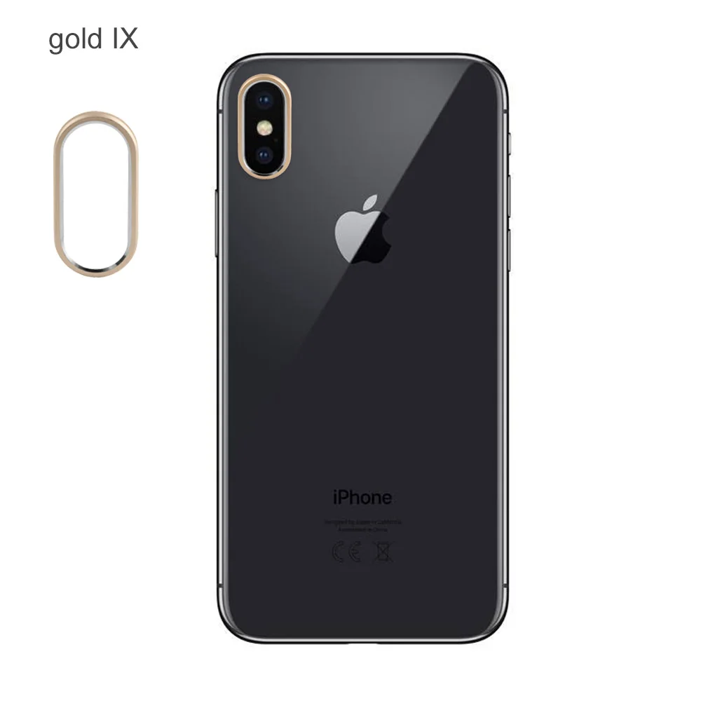 gold 2 шт./компл. практические безопасности металлические Камера круглые линзы протектор чехол Обложка кольцо для iPhone X 7 8 плюс несколько цветов на выбор - Цвет: gold