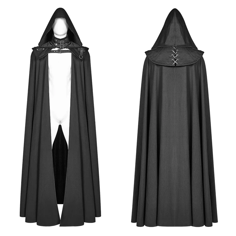 Мужская классическая накидка в стиле панк-рейва WY1008 съемная готическая Черная