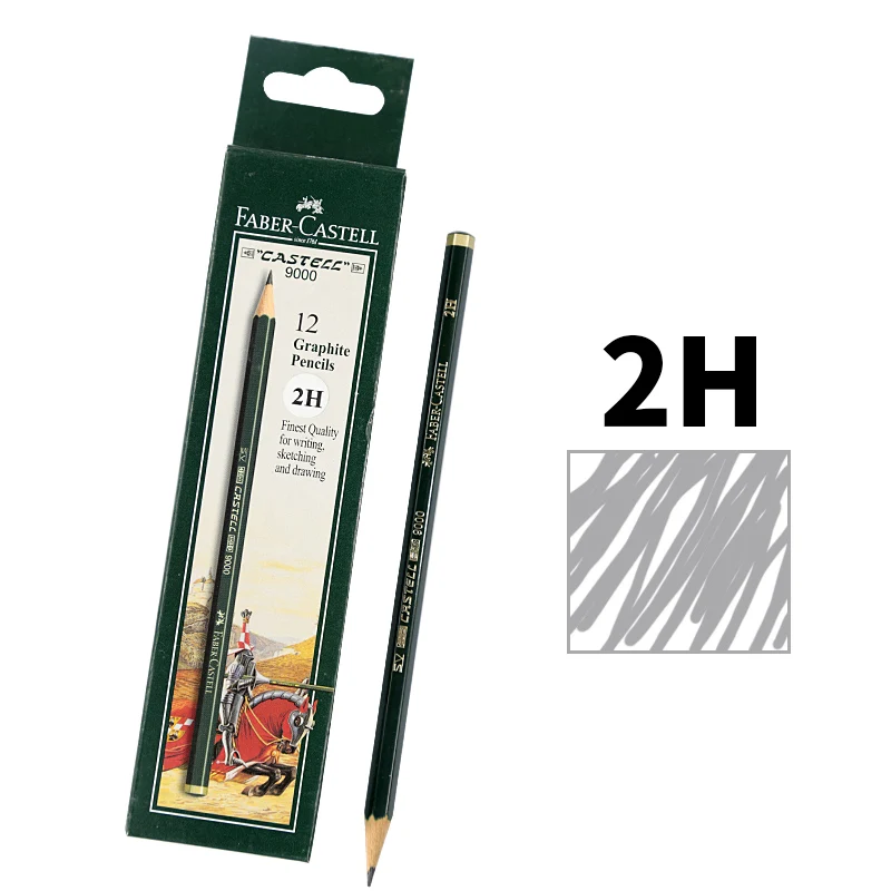 12pcs 2H FABER CASTELL 9000 эскиз карандаш профессиональная живопись художественный карандаш дизайн специальное письмо - Цвет: 12pcs 2H