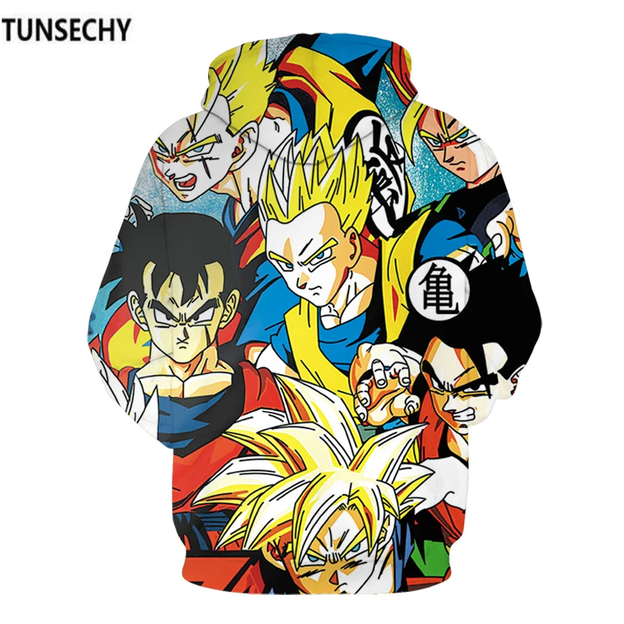 TUNSECHY 3D Толстовка с капюшоном Dragon Ball Z для мужчин и женщин Модный повседневный