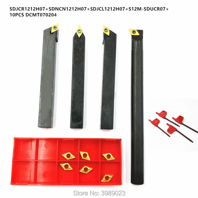 10 шт. DCMT070204 карабинные вставки + 4 12 мм S12M-SDUCR07 SDJCR1212H07 SDNCN1212H07/ | Инструменты