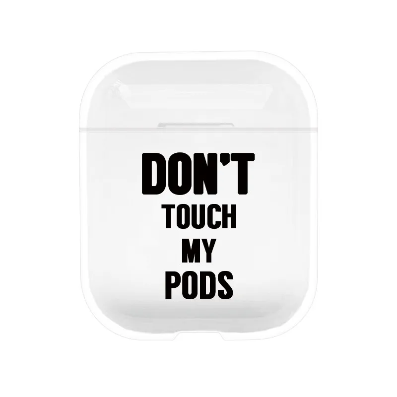 Touch Чехол для apple Airpods, прозрачный защитный чехол для AIR PODS 1 2, беспроводные Bluetooth наушники, Жесткие ПК-Чехлы с рисунком - Цвет: Touch