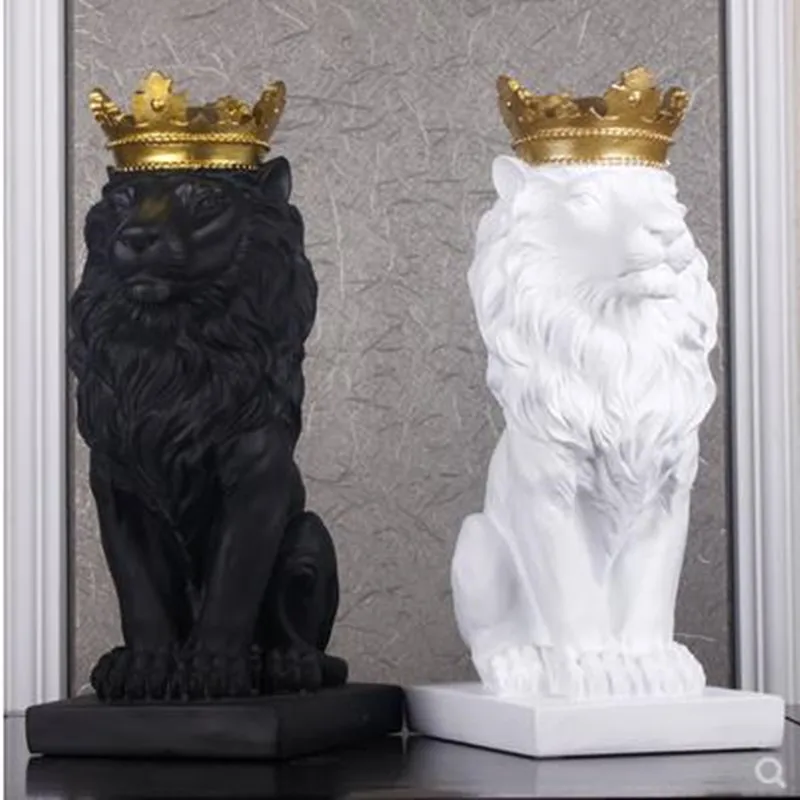 

Creative Animal Lion Tiger Sculpture Crafts, Home Office Shop Desktop Decoration Gift Craft Ornament