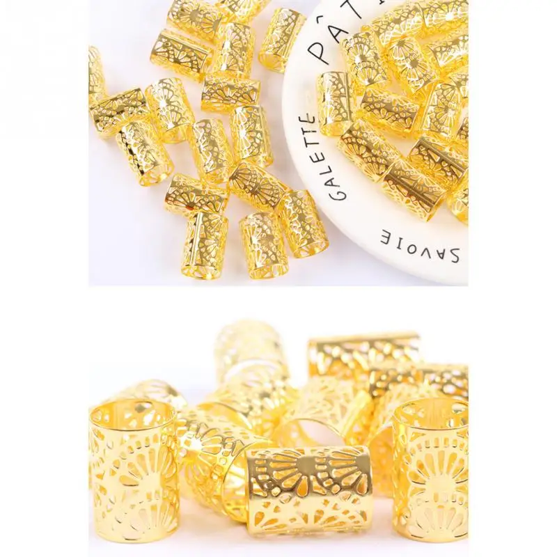 10pcs Clip Braid Hair Extension Ring Mini Buckle Fashion Accessories Adjustable Dreadlock Cuff Beads Out Wig Decorative