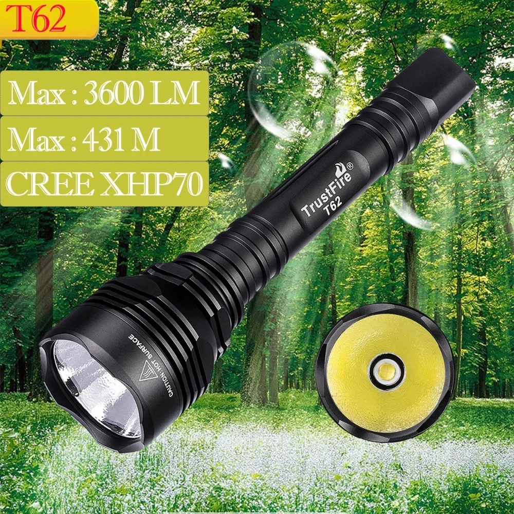 Tactical XHP-70 LED Flashlight 3600 Lumens 5-Modes IPX8 1m Drop Test With Extended Tube For Outdoor Sports Hiking