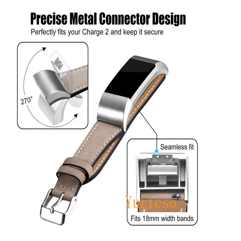10 штук заменяемых кожаных ремешков для Charge2 с интерфейсом для умных фитнес-часов со стальной рамкой для Charge 2.