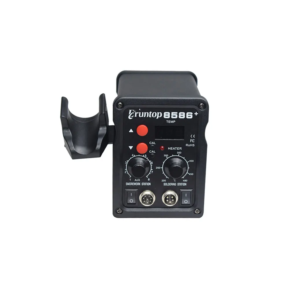 1 комплект с цифровым дисплеем Eruntop 8586+ Электрические паяльники+ фена SMD паяльная станция модернизированная с 8586