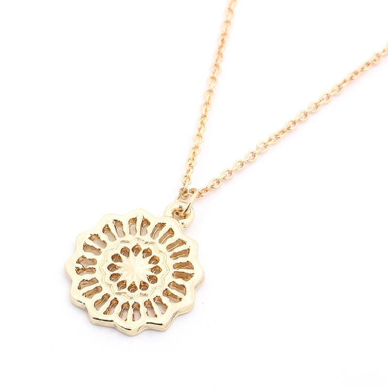 Ожерелье с подвеской в виде полых цветов изящное милое минималистичное ожерелье