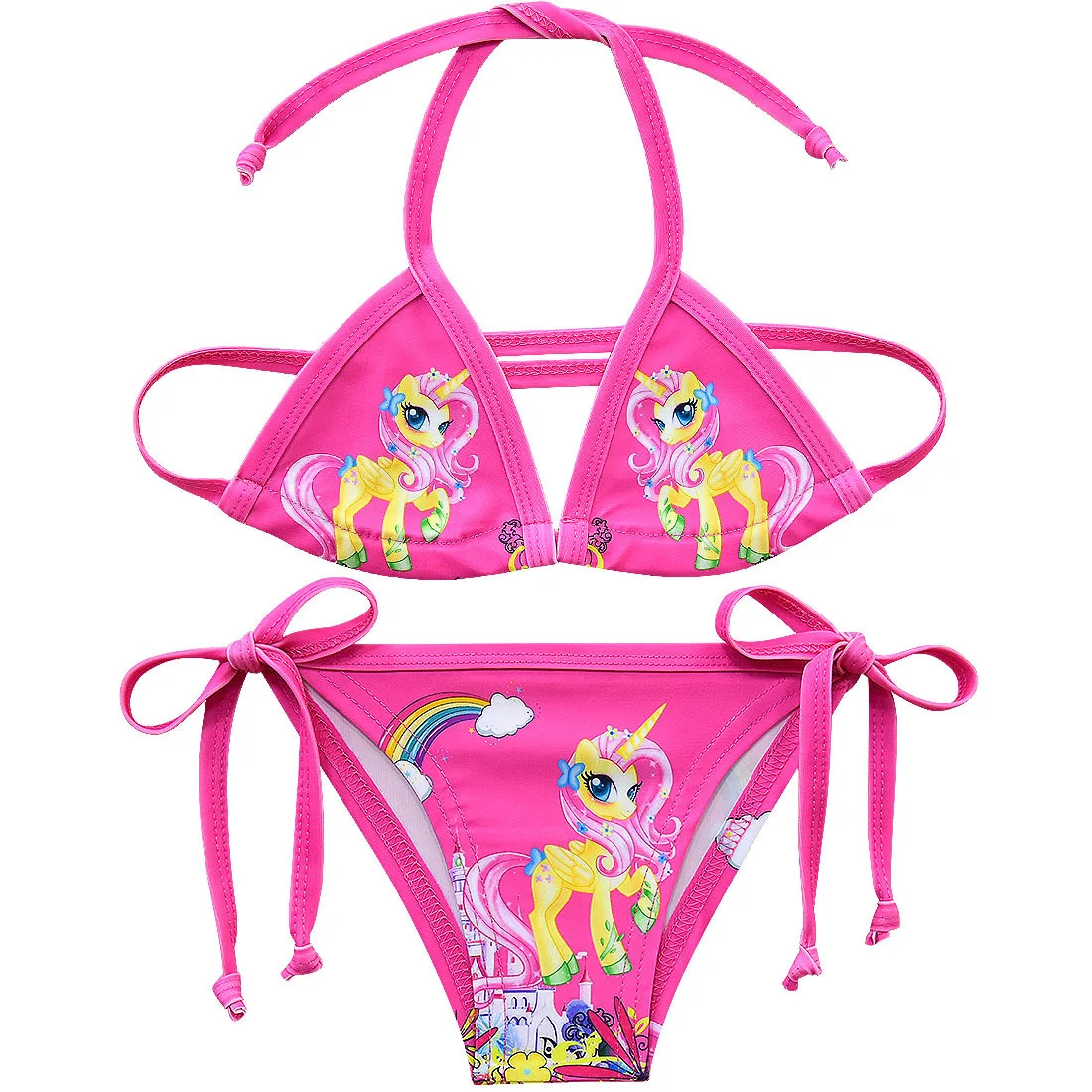 2019 Girl Swimsuit Two Pieces Princess Moana Children's Swimming Costume Girls Split Bikini Bathing Sets Unicorn Kids Beach Wear | Детская