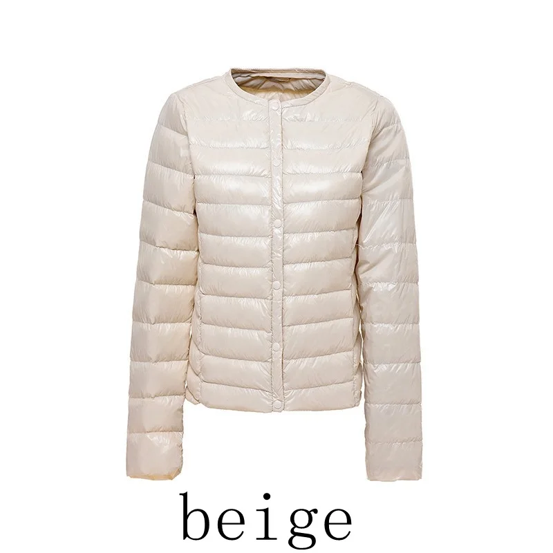 beige Бренд NewBang, женский пуховик, ультра легкий пуховик, Женское пальто без воротника, пуховый светильник, портативная тонкая куртка - Цвет: beige