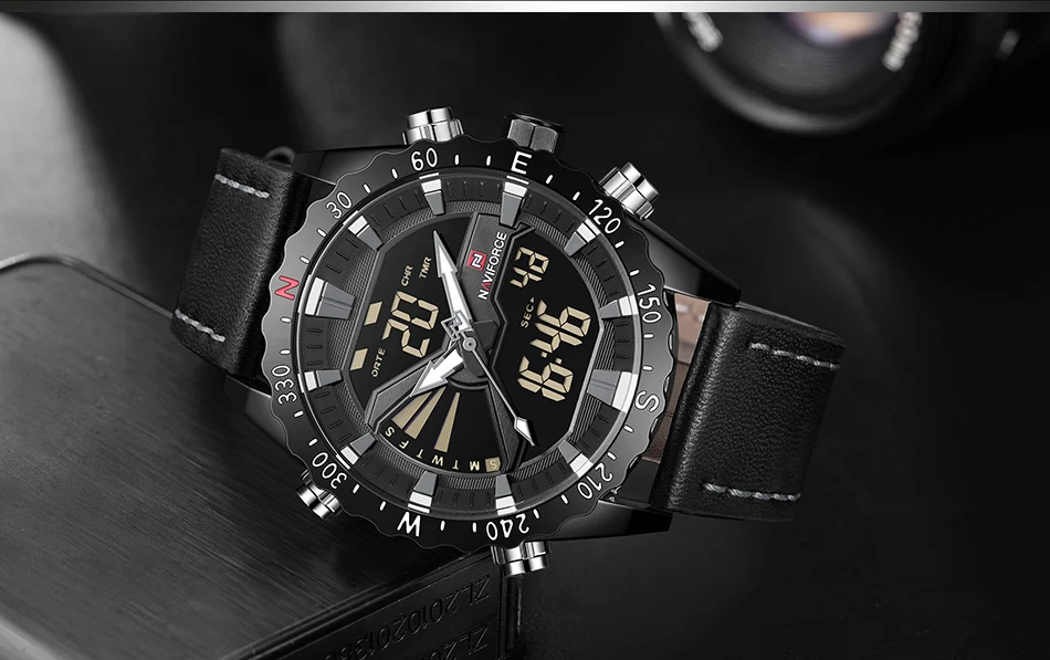Топ бренд NAVIFORCE мужские модные спортивные часы мужские военные кварцевые наручные часы светодиодный цифровые часы relogio masculino