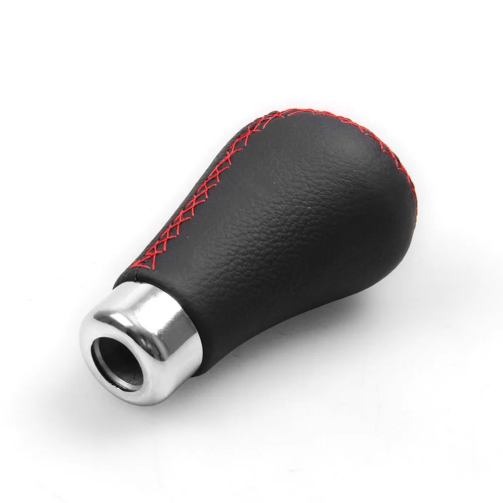Red line Ручная кожаная ручка переключения передач для Citroen Saxo C2 C3 peugeot 106 107 205 206 207 306 307 - Название цвета: Red line
