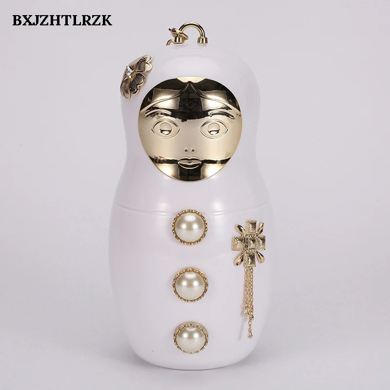 Famous Brand Russian Doll Women Fashion Handbags Beaded Evening Bags Acrylic Clutch Bag Ladies Party Dinner and Purses | Багаж и сумки