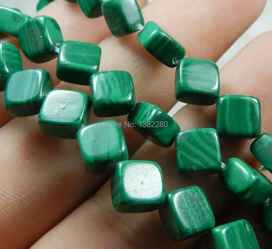 ! Модные DIY Ювелирные изделия 8 мм зеленая Малахитовая Подушка с ромбами свободные
